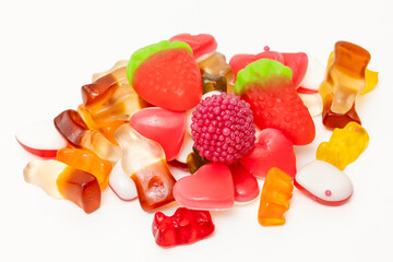 closeup of a pile of different candies