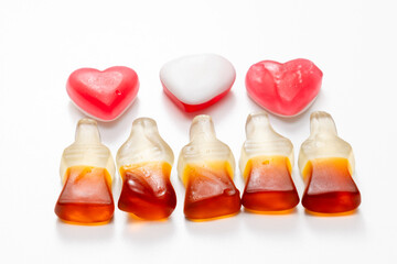 closeup of a pile of different candies