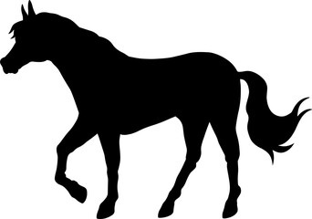 Horse Silhouette Vector Illustration White Background