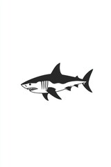 Obraz premium Sharp glyph icon featuring a shark, tailored for modern marine graphics.