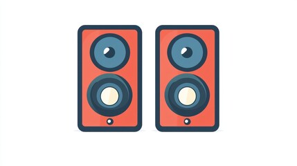 Contemporary speaker line icon, bold and minimalist, perfect for audio interfaces.