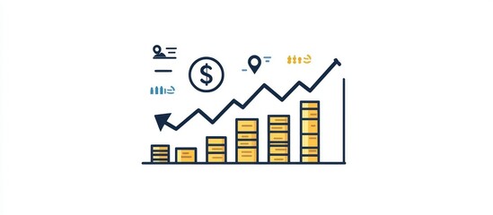 Icon symbolizing the stock market with a clean line design for clarity.