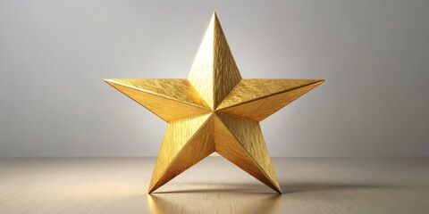 A shining gold star, symbolizing achievement and recognition, isolated on a white background, embodies success, excellence, education, performance, and motivation for all endeavors.