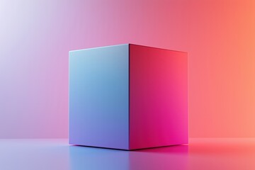 Vibrant neon cube displaying modern product packaging design