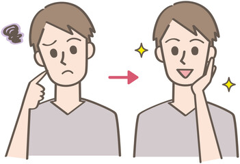 お肌の不調とキレイな肌の人