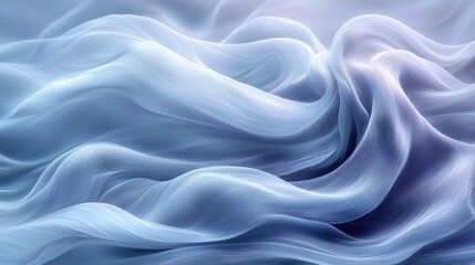 Obraz premium Soft, flowing fabric moves gracefully in shades of blue, creating a serene atmosphere that evokes tranquility and calmness
