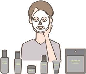 肌のお手入れ　フェイスパックをする人