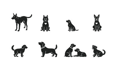 dogs silhouette vector design art illustration image 