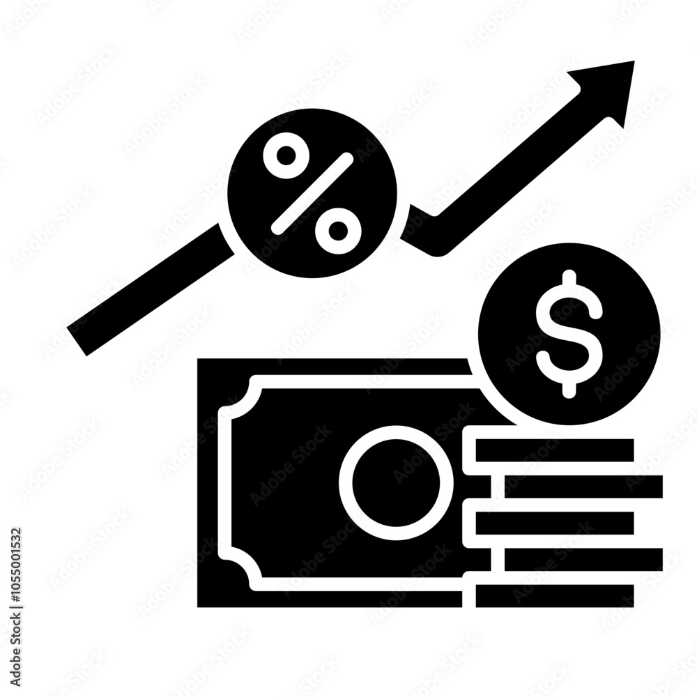 Wall mural Interest Rates Icon