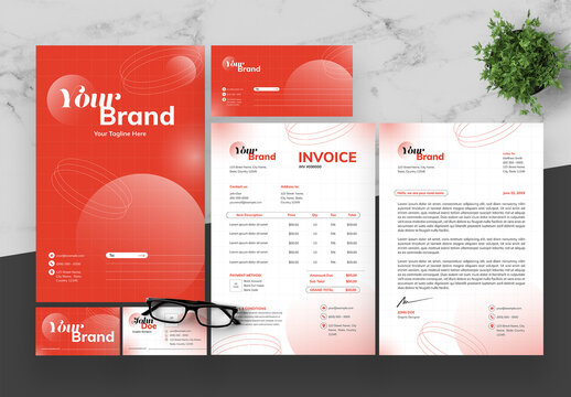 Orange And White StationerySet