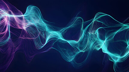 Fototapeta premium Blue lightning bolt illustration with a dynamic energy pattern, featuring electric textures and glowing waves against a stormy background