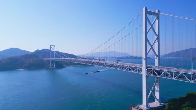 大きな橋の空撮