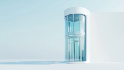 Modern Glass Elevator Building
