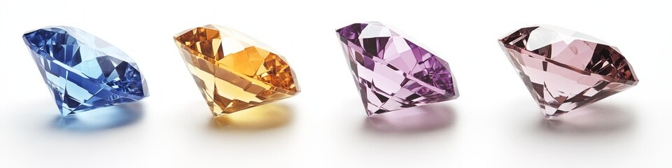Fototapeta premium Radiant Gemstones in Varied Hues