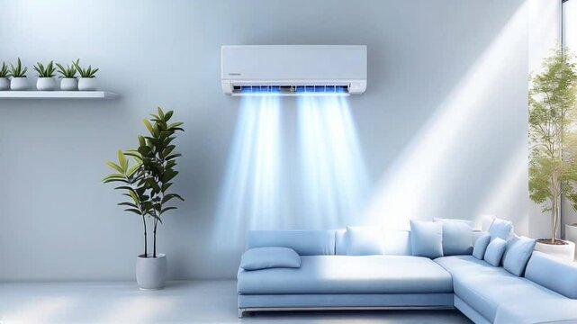 Realistic split system air conditioner mockup for home and office climate control