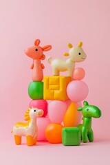 Obraz premium Adorable Giraffe Balloon Arrangement