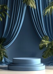 Obraz premium illustration of a podium with palm tree