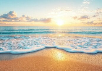 Obraz premium Golden Sunrise Beach Scene