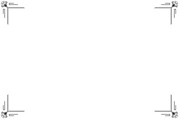 Fototapeta premium Elements of ornate vintage frames. Border black on white classic calligraphy swirls, corner element. Design print for greeting cards, wedding invitations, restaurant menu, royal certificates. Set 359