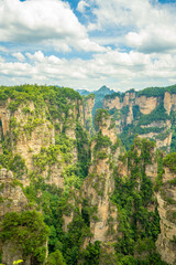 Majestic Mountain Peaks and Dense Forests in Zhangjiajie Scenic Area, Hunan, China