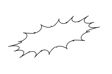 シンプルな線の叫ぶような吹き出し