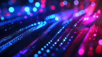 Obraz premium A vibrant abstract background featuring dynamic motion blur, glowing lines, and colorful waves that evoke a sense of energy and futuristic design