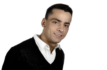 Young attractive student posing in studio.