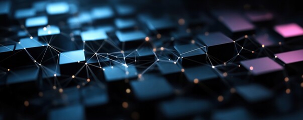 Obraz premium Digital background perfect for tech processes, neural networks, artificial intelligence, data transfer and encryption, digital archives, sound and graphic presentations, science, education, etc.