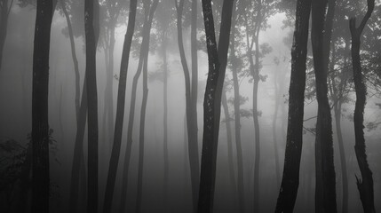 Naklejka premium Misty Forest