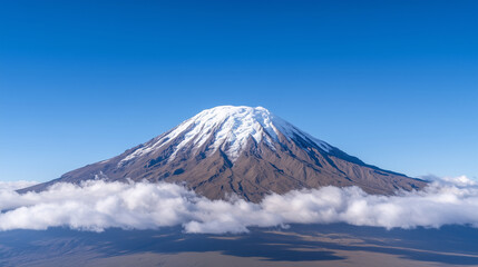 Majestic Volcano Piercing the Clouds