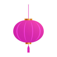 Chinese paper lantern element isolated on white