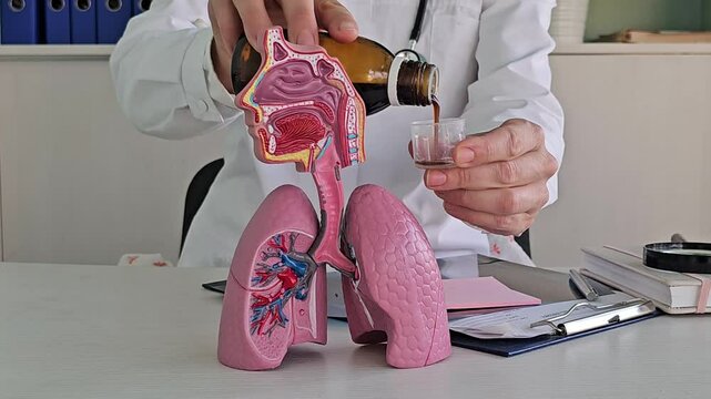 Therapist pediatrician medicines cough syrup and for the lungs. Expectorants for sputum removal