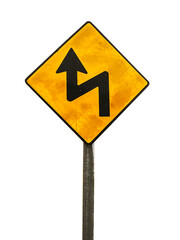 yellow road sign