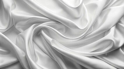 Obraz premium White fabric background with elegant folds and gentle creases at a tilted angle