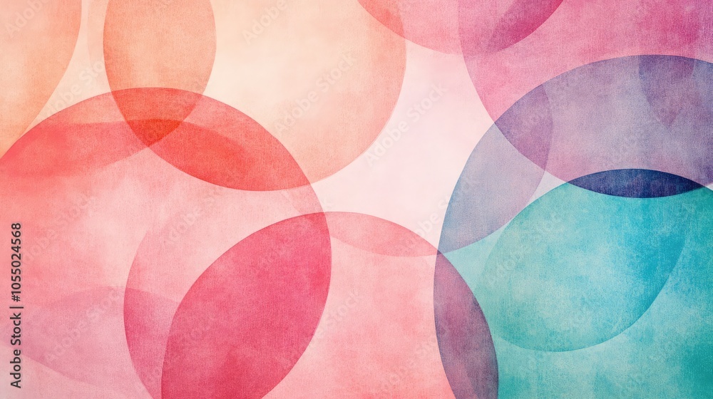 Poster overlapping pastel circles with a soft gradient effect