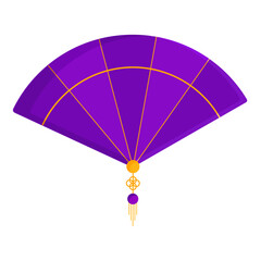 Chinese traditional fan illustration on white