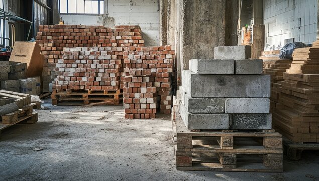 Construction Materials in a Warehouse