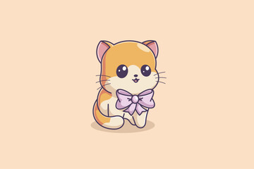 Cute kitten wearing a bow tie