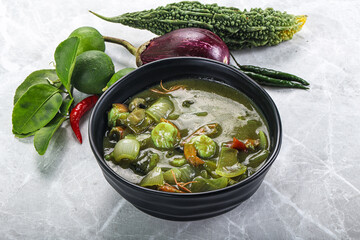 Thai green curry with prawn