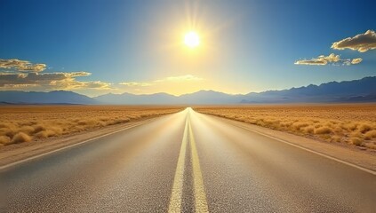 Naklejka premium Desert Highway Sunrise
