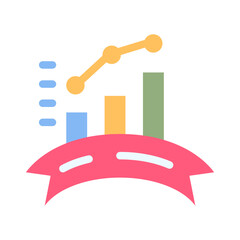 chart graph ribbon flat style