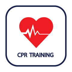 CPR logo. Medical resuscitation In an emergency. Vector clipart medical signs red icon image isolated on white background design illustration