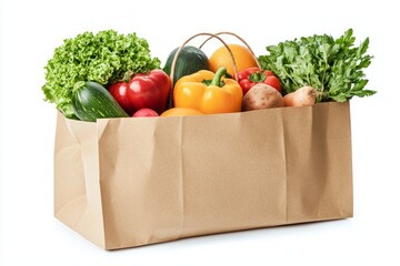Colorful Fresh Produce in a Paper Bag