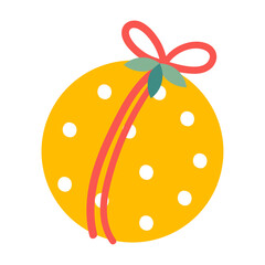 christmas balls in flat design on a white background