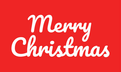 Merry Christmas Hand Lettering on red background