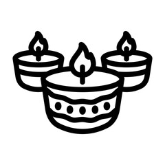diwali candle outline style