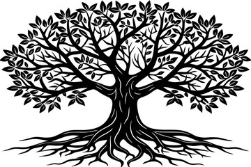 Sprawling Tree Silhouette Vector