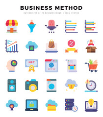 Business Method icons set. Vector illustration.