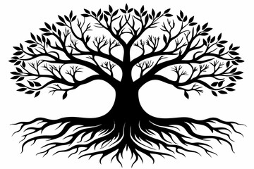 Obraz premium Sprawling Tree Silhouette Vector