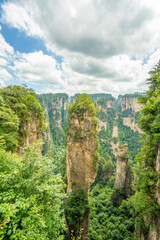 Majestic Mountain Peaks and Dense Forests in Zhangjiajie Scenic Area, Hunan, China